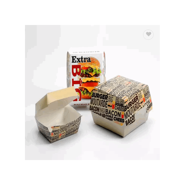 Burger Box Custom Printed Foldable Cardboard Hamburger Packaging Paper Burger Box / 6