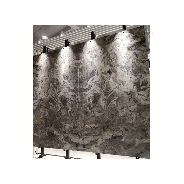 Luxury Natural Cristallo Quartzite Wall Decor Polished Open Book Matched Marble slab / 5