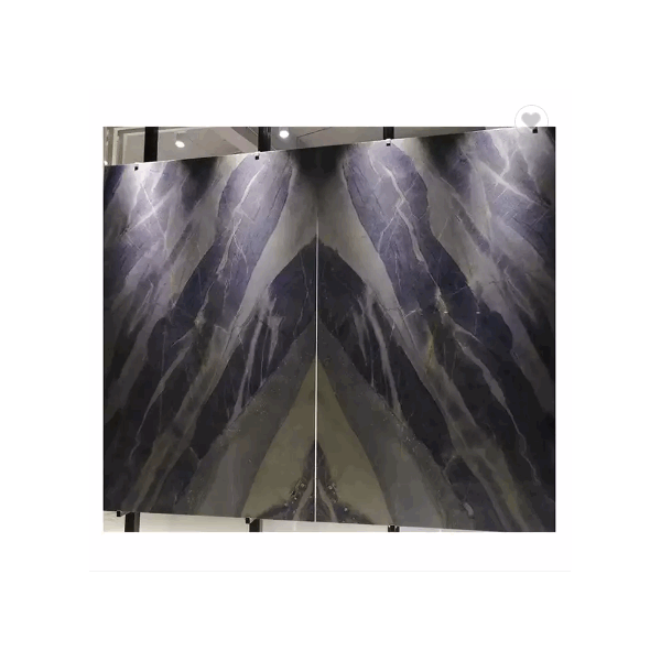 Luxury Natural Cristallo Quartzite Wall Decor Polished Open Book Matched Marble slab / 4