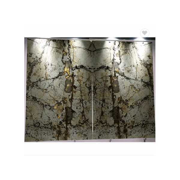 Luxury Natural Cristallo Quartzite Wall Decor Polished Open Book Matched Marble slab / 5