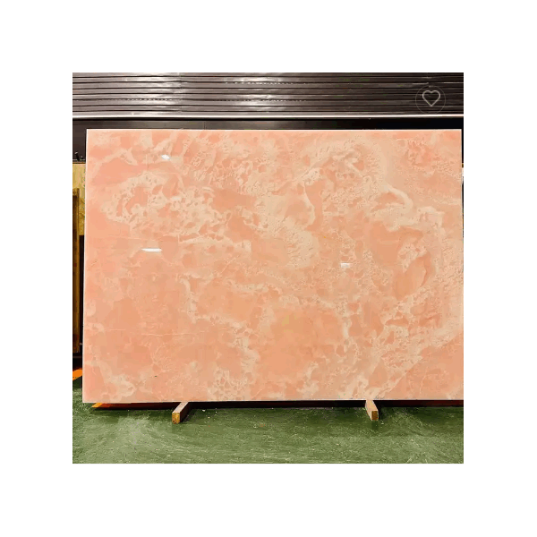 Natural Backlit Onyx Marble Slab Pink Onyx Stone Price for Villa Wall Panel / 5