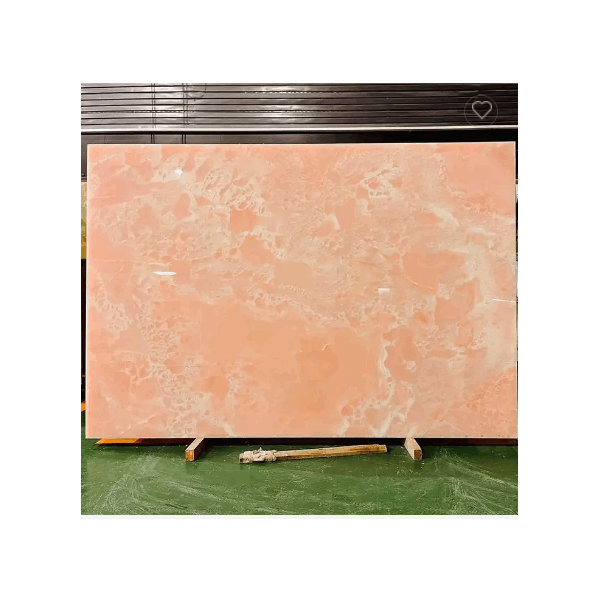 Natural Backlit Onyx Marble Slab Pink Onyx Stone Price for Villa Wall Panel / 6