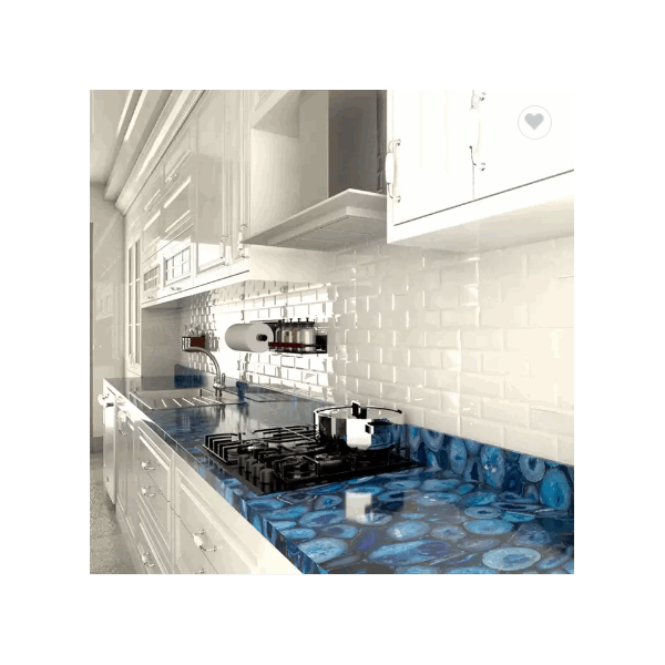 2022 New Design Agate Marble Kitchen Blue Agate Backlit Kitchen Counter Top / 2