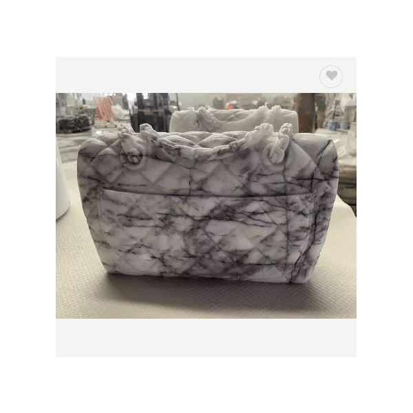 Minimalist Handbag Statue Show Pieces For Home Decoration Items Natural Milas lilac Marble Sculpture / 6