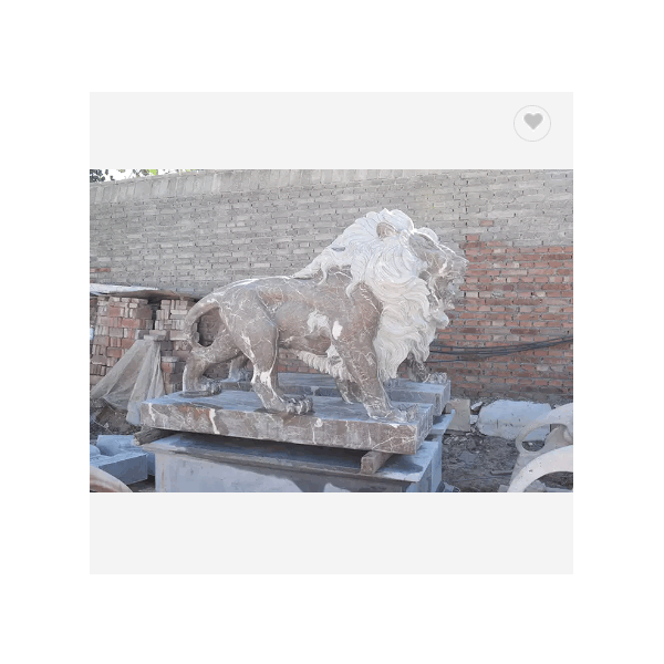 Western Style Large Outdoor Stone Lion Sculpture Natural Marble Lion Statue / 4