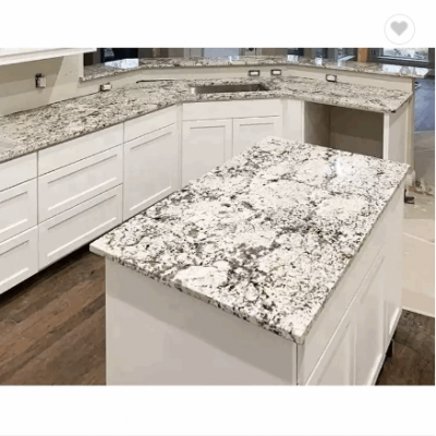 Pre cut sizes cabinet prefab customized stone white kitchen granite countertop