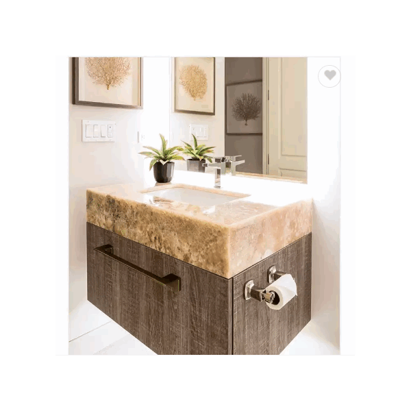 30 Inch Floating Bathroom Vanity With Single Sink Natural Marble Bathroom Floating Vanity / 4