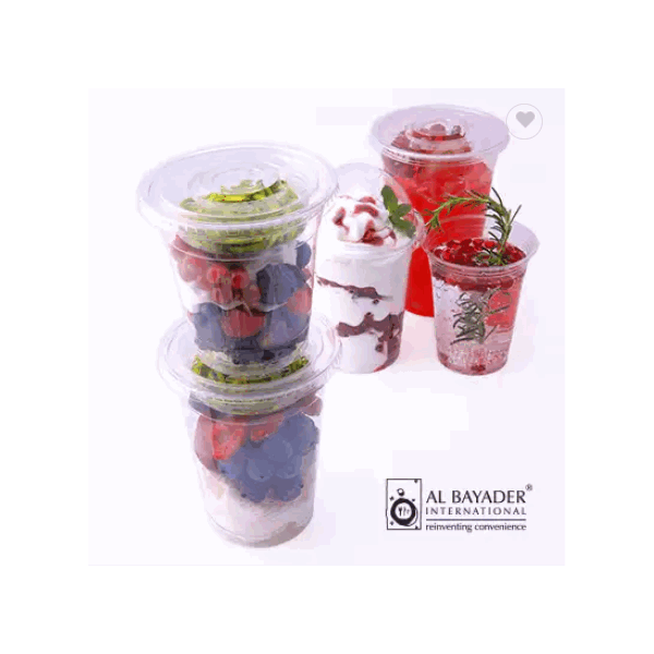 Al Bayader disposable Transparent Material PET Disposable Juice Plastic Cup from Dubai UAE / 2