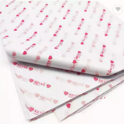 Custom Wax Paper Printed Pink Logo 22/23gsm Translucent Paper Packaging, Any Logo and Size