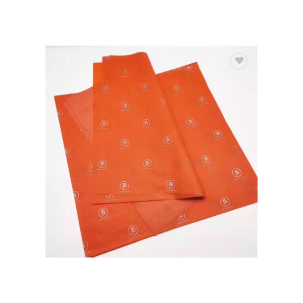 17gsm Tissue Paper Customized Full Orange with Silver Logo for Flower/Toy/Electronic Products Packag / 3