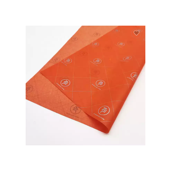 17gsm Tissue Paper Customized Full Orange with Silver Logo for Flower/Toy/Electronic Products Packag / 2