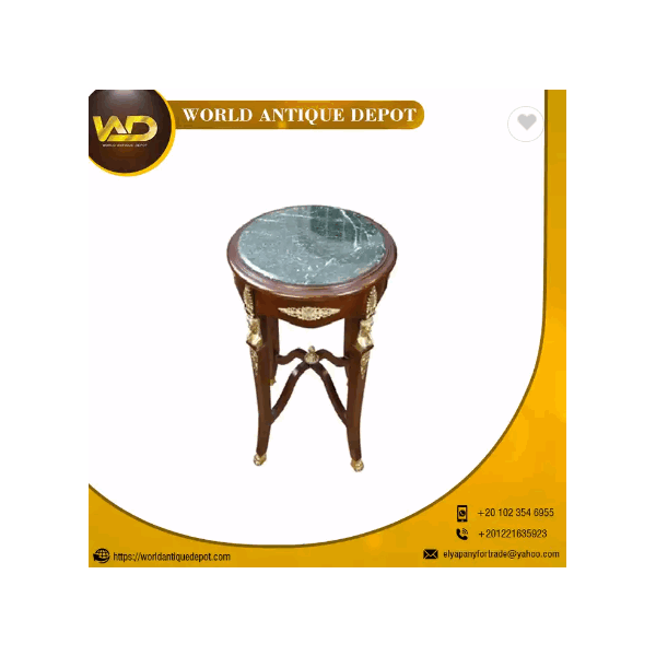 100% Best Quality Living room gold table with marble top antique style / 5