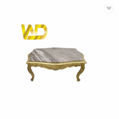 100% Best Quality Living room gold table with marble top antique style