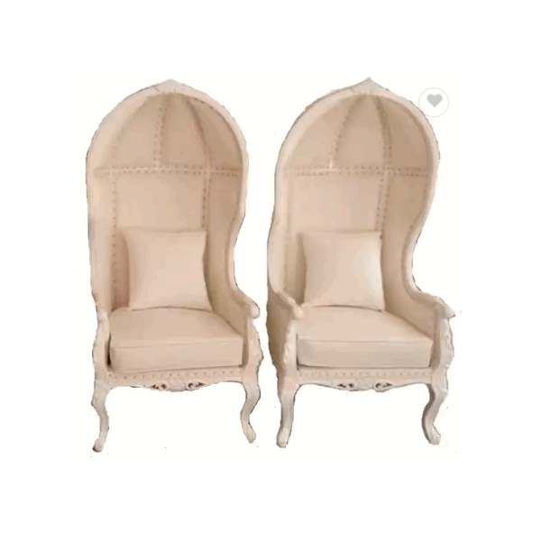 Chair baroque white carriage / 4