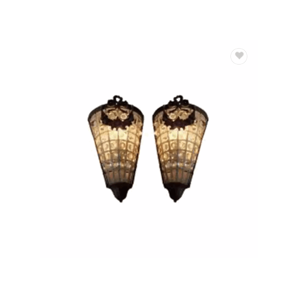 PR Triangle 19 Century European Bronze Crystal Sconces / 2