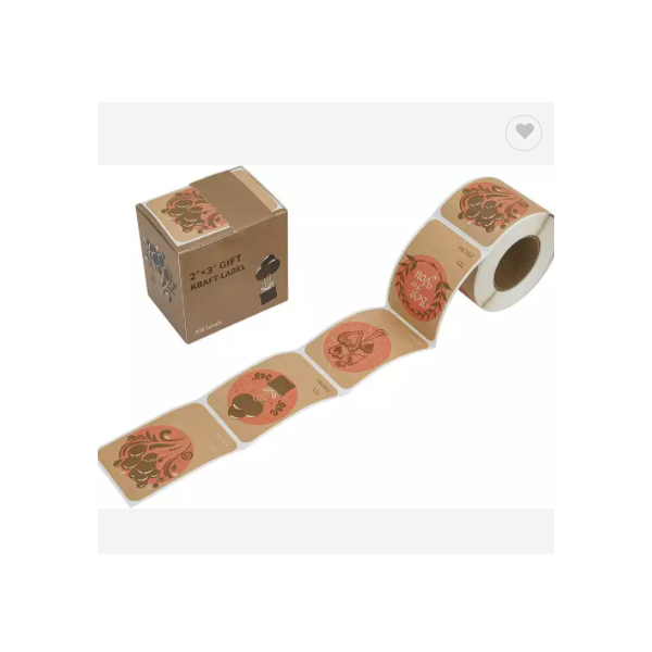 Tengen Beautiful Pattern Design High Quality Kraft Paper Material Kraft Gift Label Gift Stickers 2 x / 3