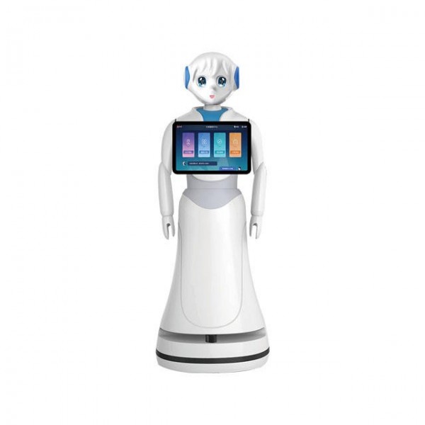 Auto-charge new electronic smart Humanoid service robot used in train station / 2