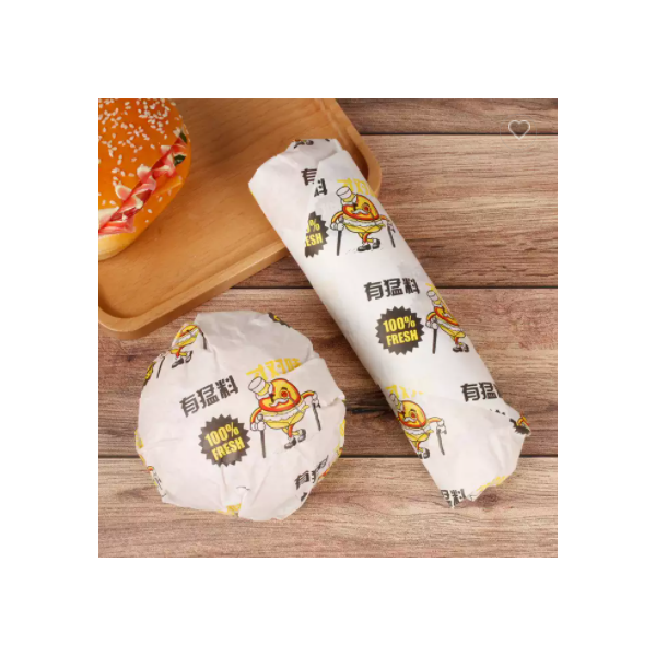 Custom Logo Printed PE Coated Deli Meat Hamburger Frie Burger Sandwich Wrap Wax Sheets Food Wrapping / 3