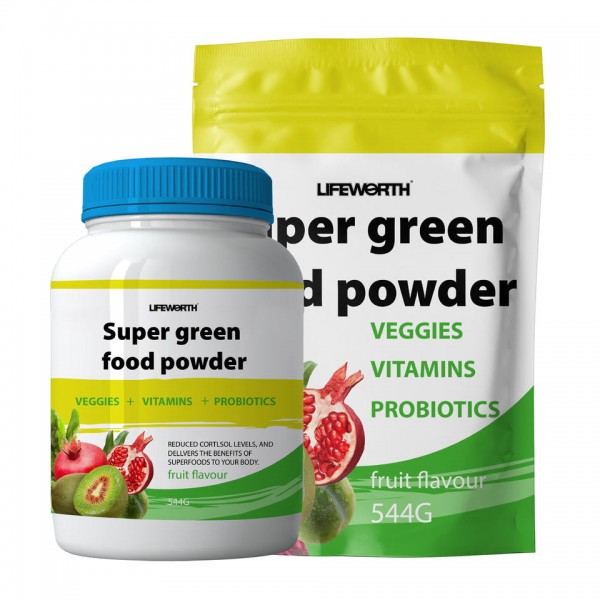 Lifeworth Vegan Juice Supplement Green Powder OEM Greens Powder Superfood With Wheat Grass Spirulina / 1