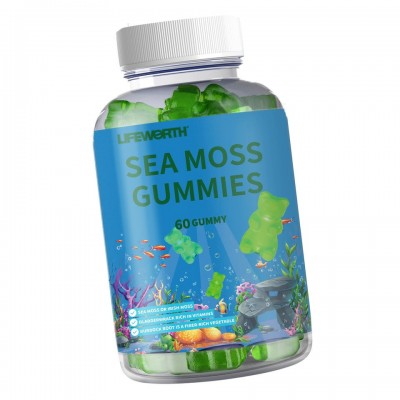 Lifeworth Private Label Dietary Supplement Organic Sugar Free Gel Gummy Candy Vegan Seamoss Gummies