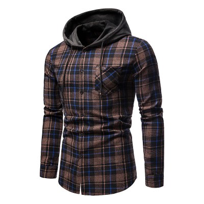 wholesale fashion plaid long sleeve custom cotton flannel mens shirts