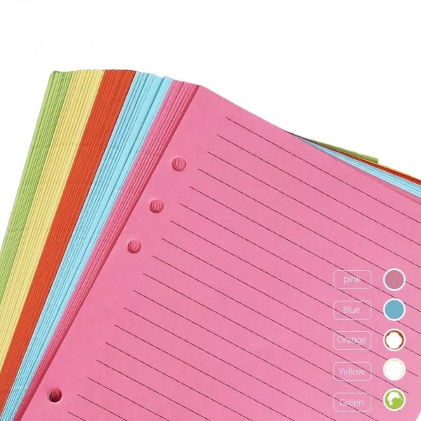 Customizable colorful six hole loose-leaf paper horizontal grid for office use / 2