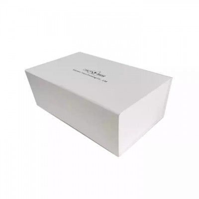 High-end custom logo printing white folding rigid christmas gift box with magnetic closure