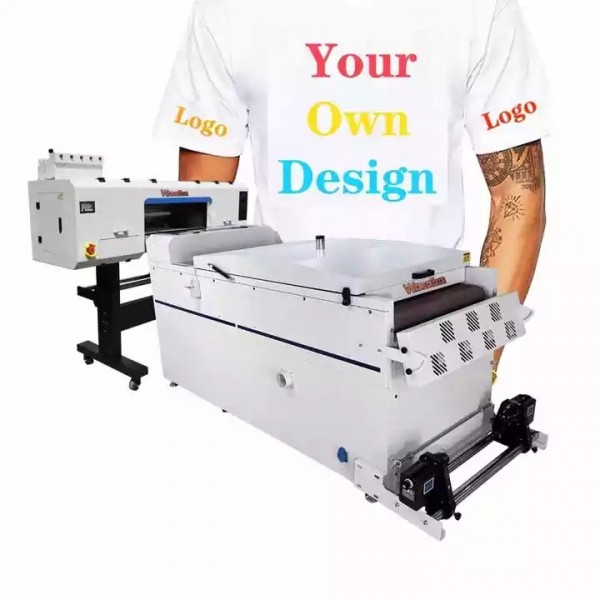 Four Heads I3200A1 fast speed DTF printer 60cm with auto belt powder shaker with LED fast dryer and  / 2