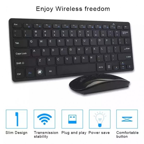 cheapest ABS 78 keys best 2.4g wireless keyboard and mouse for windows 10 / 2