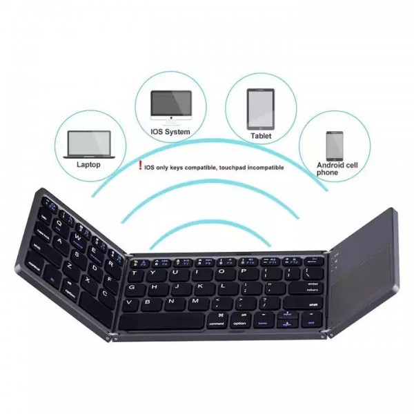 Black Layout Promotion Foldable Wireless Mobile & Stand With Touchpad For Tab Portable Folding Keybo / 2