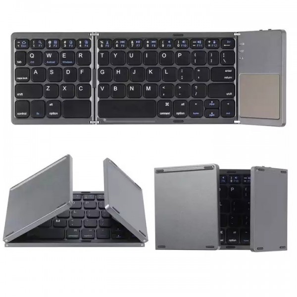 Black Layout Promotion Foldable Wireless Mobile & Stand With Touchpad For Tab Portable Folding Keybo / 3