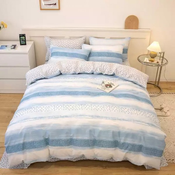 New spring and summer cotton 40S four-piece simple fashion printing three-piece cotton bedding whole / 3