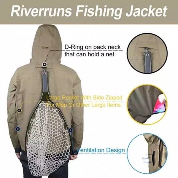 Custom Made Outdoor Jacket Recycled Fabric Waterproof Mens Fishing Jacket / 2