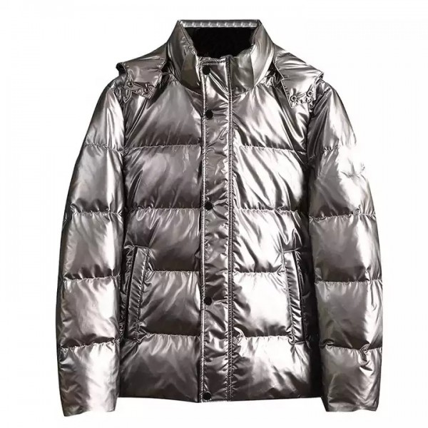 New Fashion Outdoor Cool Guy's Shiny Silver Outer Coat Heavy Padding Men's puff jackets fo / 2