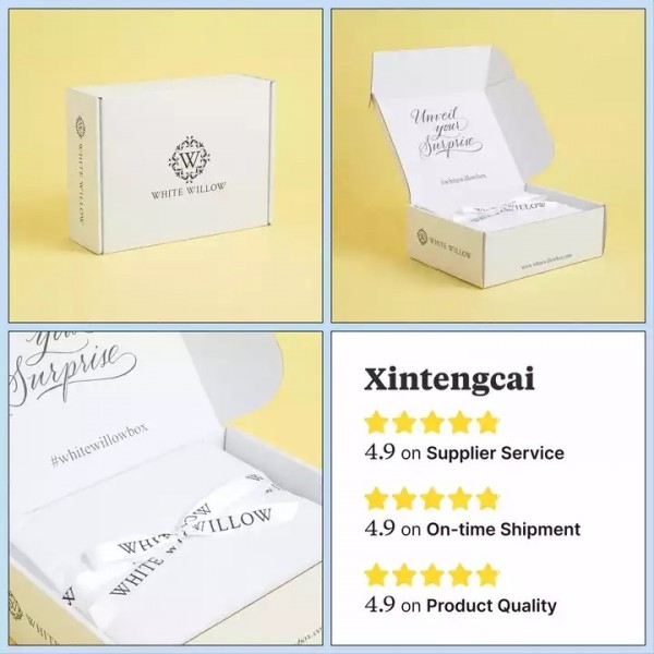 Custom Logo Printed White Mailing Ecommerce Color Shipping Corrugated Boxes Custom Logo Recycled Mai / 2