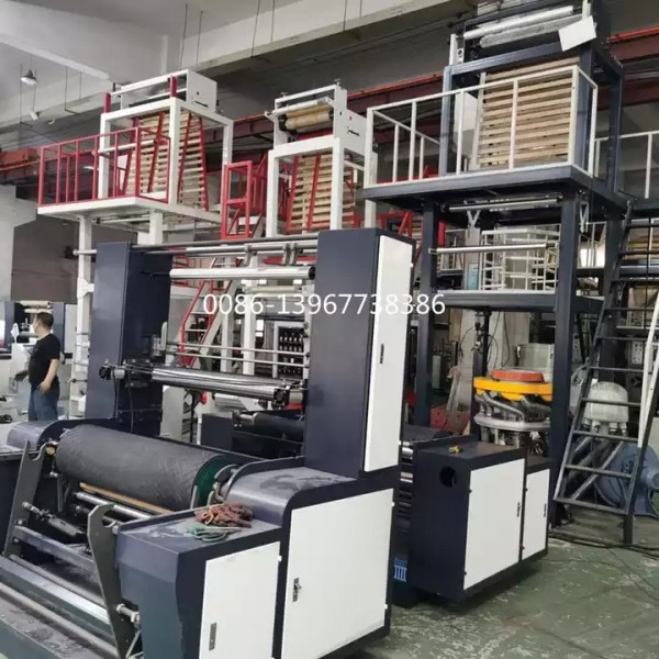 Fully automatic 1000 mm LDPE Plastic Rotary die double automatic winder shrink film blowing machine / 1