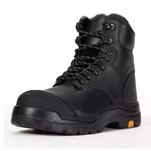 zapatos de trabajo Customized black high cut genuine leather safety boots work boots with PU oursole / 3