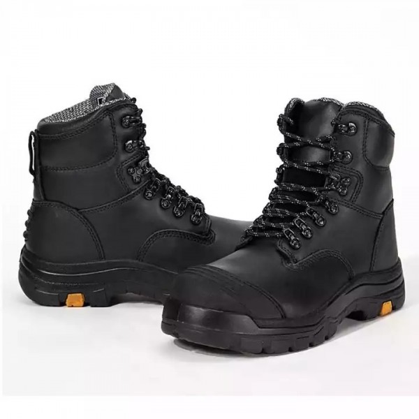 zapatos de trabajo Customized black high cut genuine leather safety boots work boots with PU oursole / 2