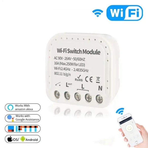 1 Channel Tuya Smart Switch with dual-control wifi switch independent control concealed smart switch / 1