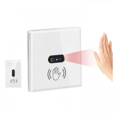 EU UK US Version Glass Panel Touchless Infrared Hand Wave Sensor Wall Switch For Light