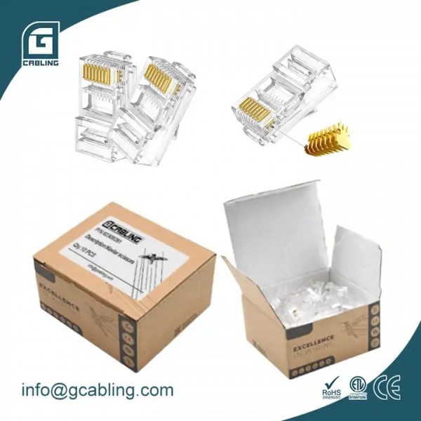 Gcabling high quality Networking Cat6 Cat5e RJ45 modular plug Internet Lan 8P8C connectors Cat 6 5e  / 1