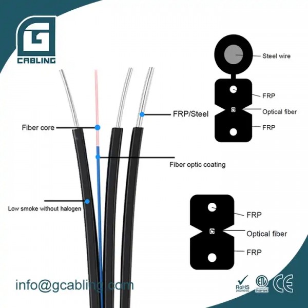 Gcabling 1KM 1 sx core fiber optic cable optical fiber cable outdoor indoor drop equipment suppliers / 1