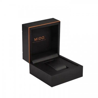 Wholesale Custom Luxury Black PU Leather Cardboard Case Single Watch Jewelry Packaging Box With Embo