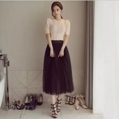 Attractive style women skirt comfortable three-layer tulle skirt half-length skirt