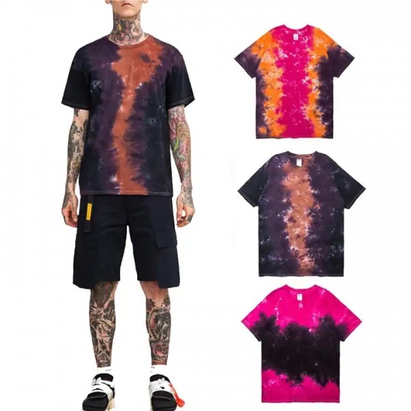 2023 mens tshirt streetwear blank cotton tshirt high quality 100 tie dye oversized tshirt / 1