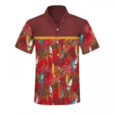 China Factory Summer wholesale men flower printing sublimation shirts printed hawaiian floral shirt