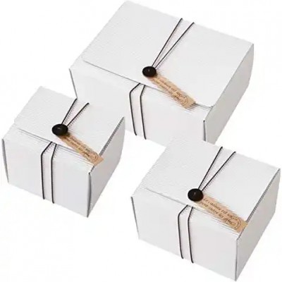 White kraft paper decorative gift box cajas de carton packaging biscuit macaron box