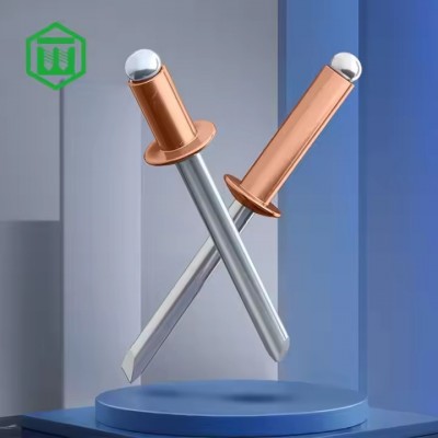 Iron Metal Steel Aluminum Copper Cap Core Break Pull Mandrel Round Head Open End Pop Blind Rivets DI