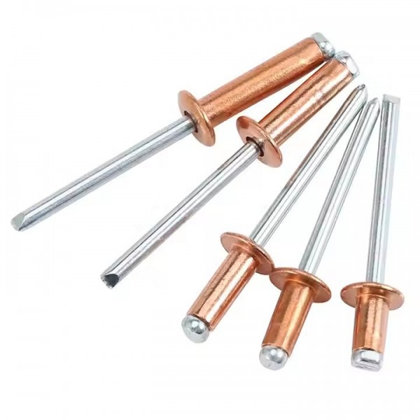 Iron Metal Steel Aluminum Copper Cap Core Break Pull Mandrel Round Head Open End Pop Blind Rivets DI / 3