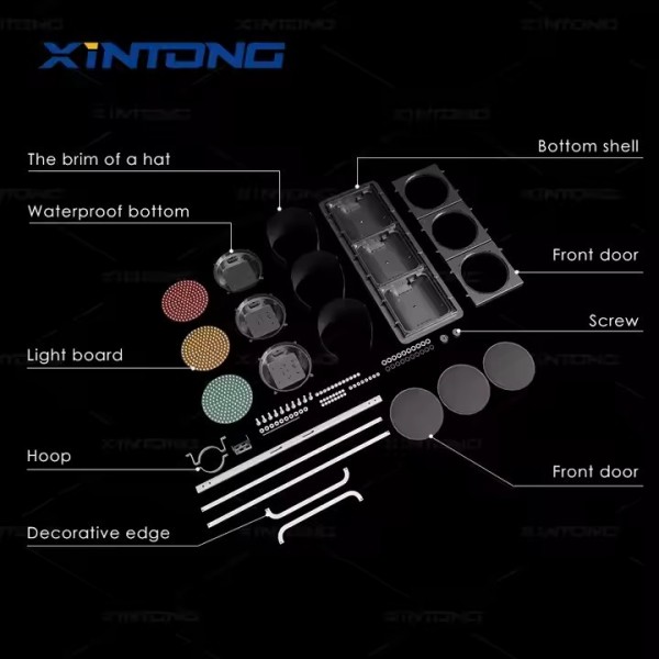 XINTONG Full Screen LED Traffic Light With Countdown Timer 200mm 300mm 400mm All In One Traffic Ligh / 3